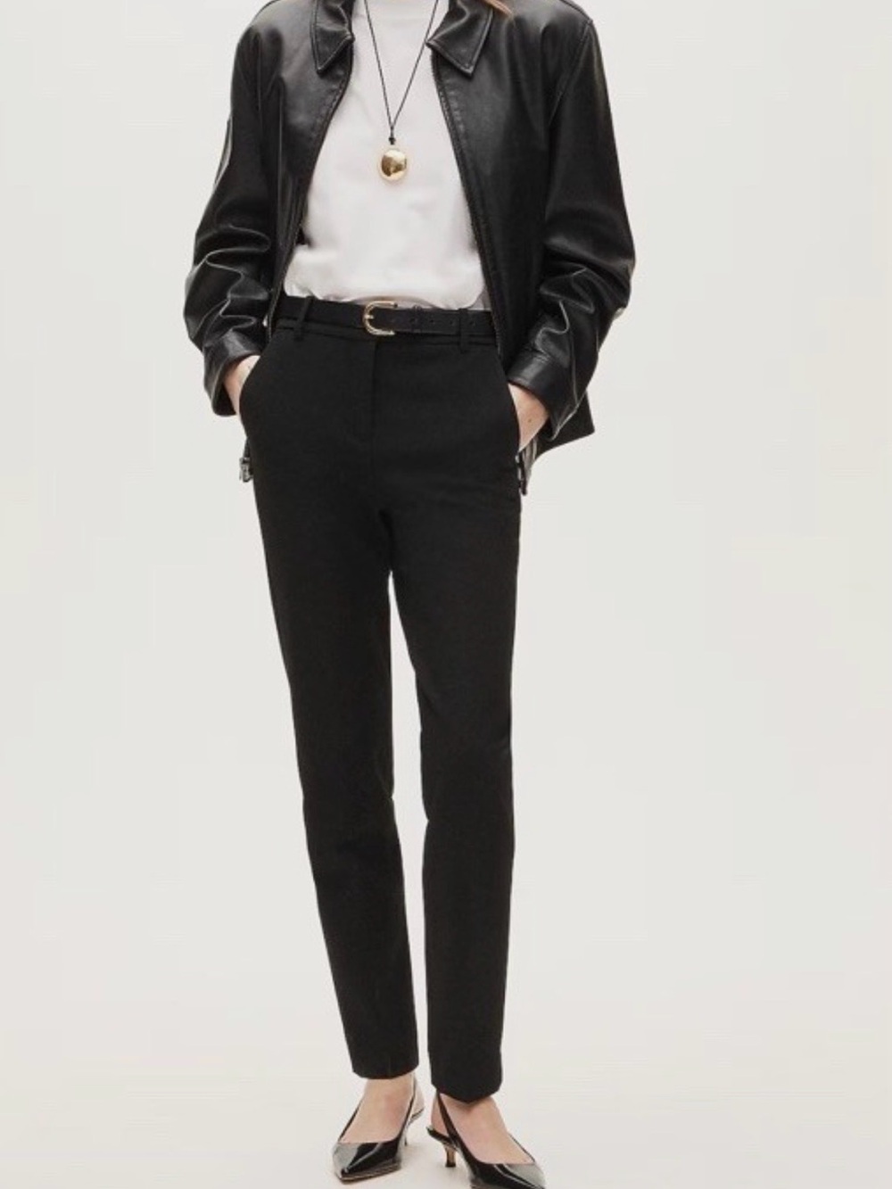J. Crew Black High-Rise Cameron Straight-Leg Pants